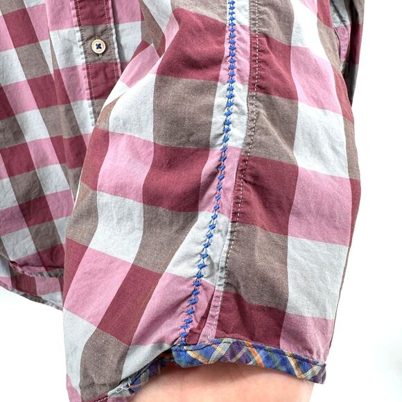 Robert Graham The Freshly Laundered Button Up Red Long Sleeve Shirt-Mens Large - Picture 6 of 8